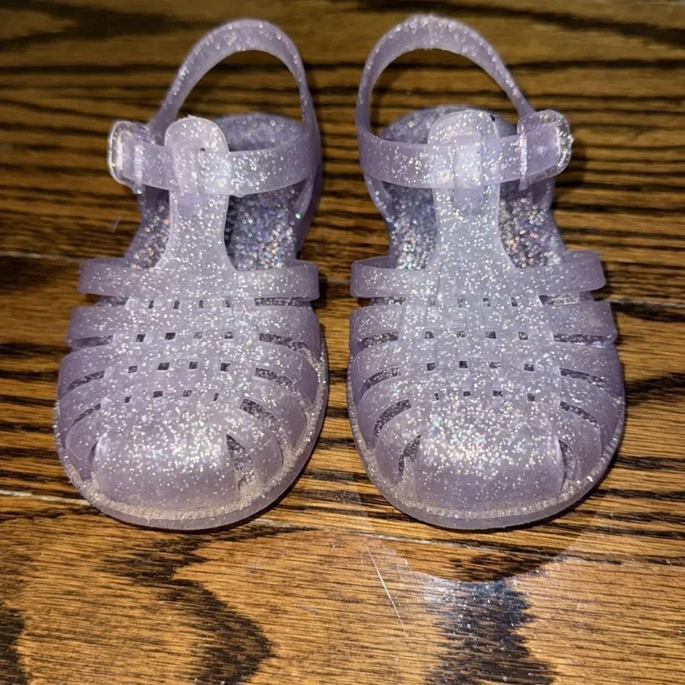 Tucker + Tate Glittery Purple Jelly Sandals 6